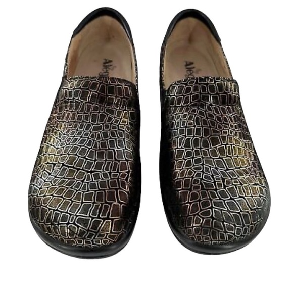 ALEGRIA Keli Fancy Giraffe Gold / Black Clogs Size 39 NEW WITHOUT BOX - Picture 6 of 12